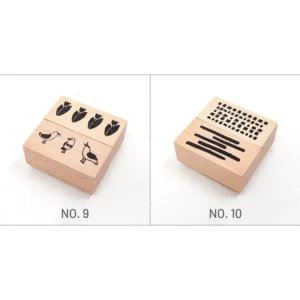 Cute Simple Forest Series Wooden Rubber Stamp Set