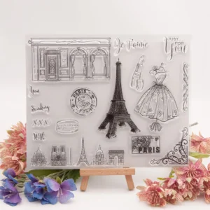 Classical Paris Stamp Set - detail view | clear stamp