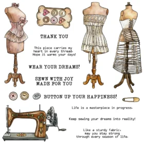 Sumflying Clothes Rack Sewing Machine Dress Clear Stamps