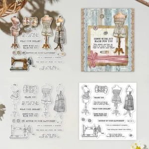 Clothes Rack Sewing Machine Clear Stamps 01