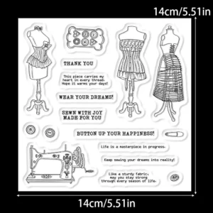 Clothes Rack Sewing Machine Clear Stamps 02