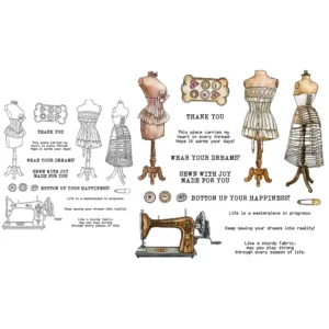 Clothes Rack Sewing Machine Clear Stamps 07