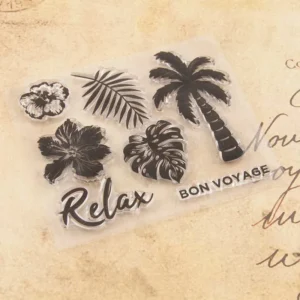 Coconut Tree Stamp Set - size chart | clear stamp