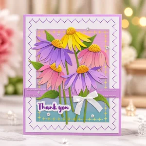 Coneflower Thankyou Card Realistic 01