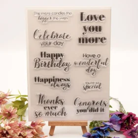Congratulations Wishing Greetings Clear Stamp Set
