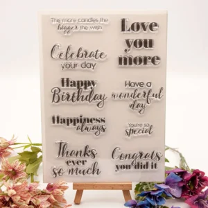 Congratulations Wishing Greetings Clear Stamp Set - main product photo | clear stamp
