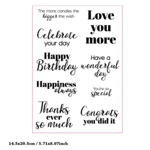 Congratulations Wishing Greetings Clear Stamp Set - detail view | clear stamp