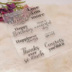 Congratulations Wishing Greetings Clear Stamp Set - lifestyle photo | clear stamp