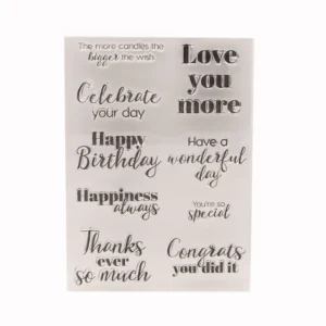 Congratulations Wishing Greetings Clear Stamp Set - packaging photo | clear stamp
