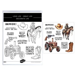 Cool Cowboy Tractor And Boots Clear Stamps 05