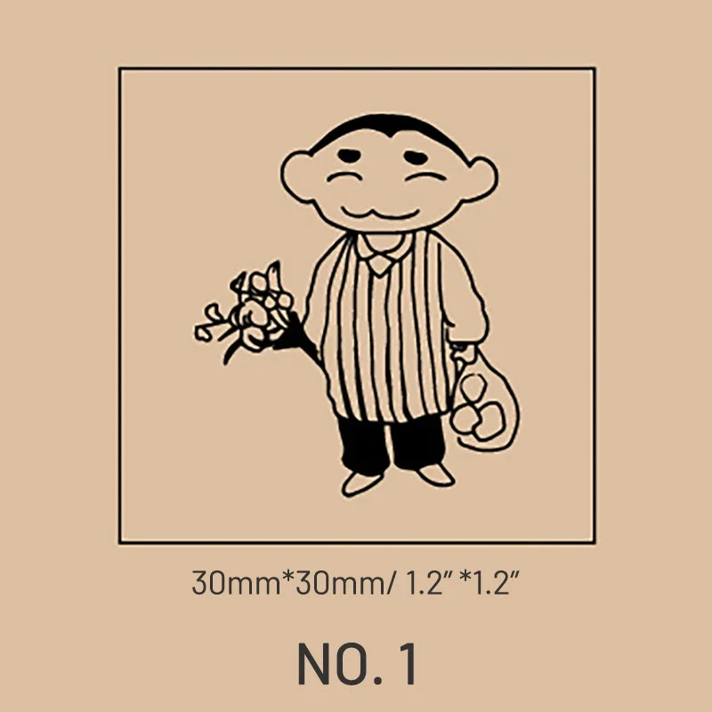 Cute Cartoon Bakery Wooden Rubber Stamp Cute Cartoon Bakery Wooden Rubber Stamp