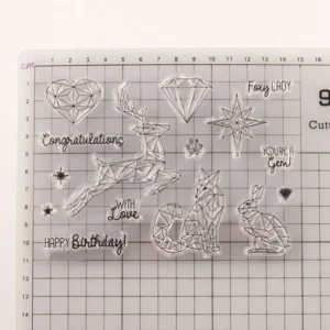 Crystal Animal Stamp Set - detail view | clear stamp