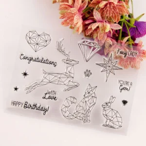 Crystal Animal Stamp Set - size chart | clear stamp