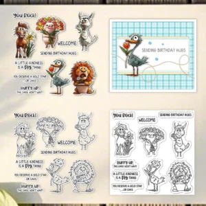 Cute Animals And Flowers Clear Stamps 01