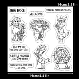 Cute Animals And Flowers Clear Stamps 02