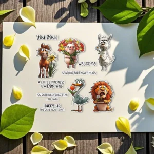 Cute Animals And Flowers Clear Stamps 04