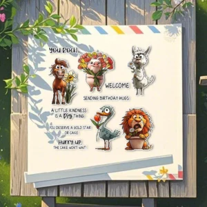 Cute Animals And Flowers Clear Stamps 06