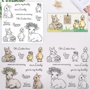 Sumflying Easter Lamb Bunny Duck Clear Stamps Cute Animals Clear Stamps 2 03