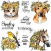 Cute Animals Flowers Clear Stamps 00