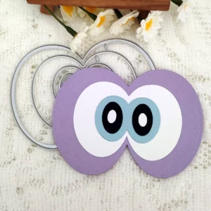 Cute Big Eyes Metal Cutting Dies Back View - 240-DC-3036