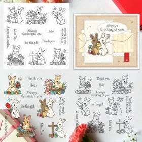Sumflying Cute Bunny Easter Eggs Clear Stamps