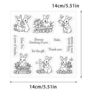 Sumflying Cute Bunny Easter Eggs Clear Stamps Cute Bunny Clear Stamps 02