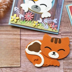 Cute Cat Meow Pocket Metal Cutting Dies 03