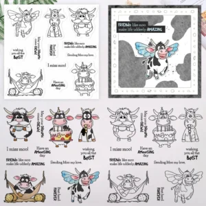 Sumflying Cute Cows Birthday Clear Stamps Cute Cows Clear Stamps 03