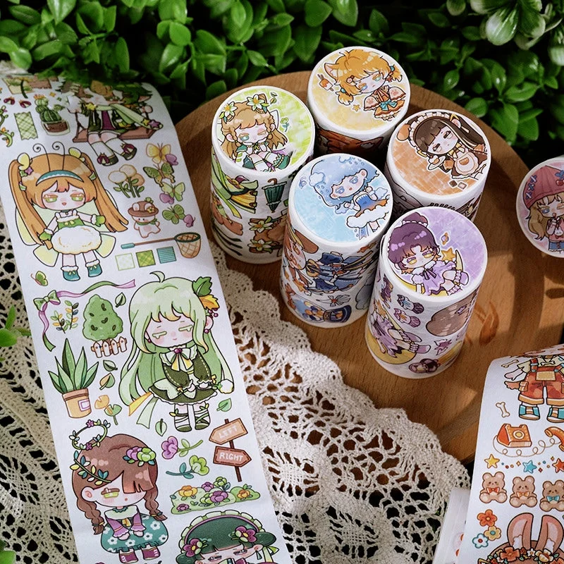 Cute Cartoon Girls Journal Washi Tape Cute Cartoon Girls Journal Washi Tape