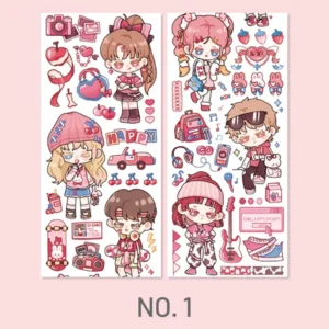 Cute Cartoon Girls Journal Washi Tape Cute Cartoon Girls Journal Washi Tape