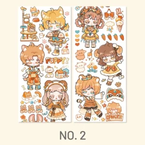 Cute Cartoon Girls Journal Washi Tape Cute Cartoon Girls Journal Washi Tape