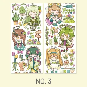 Cute Cartoon Girls Journal Washi Tape Cute Cartoon Girls Journal Washi Tape