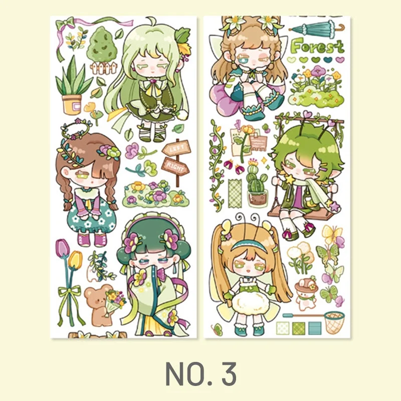 Cute Cartoon Girls Journal Washi Tape Cute Cartoon Girls Journal Washi Tape