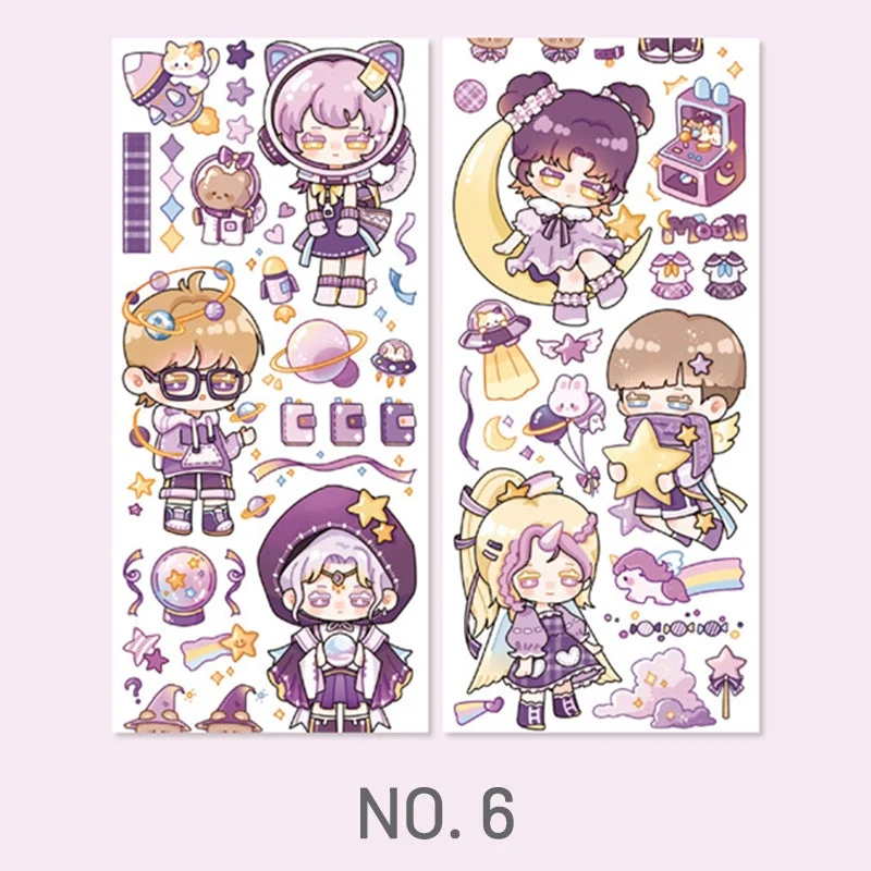 Cute Cartoon Girls Journal Washi Tape Cute Cartoon Girls Journal Washi Tape