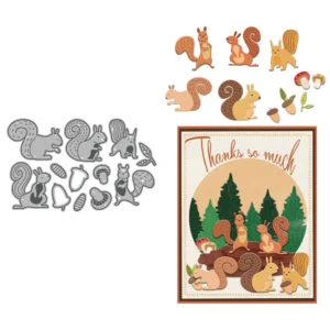 Cute Squirrels Metal Cutting Dies 01
