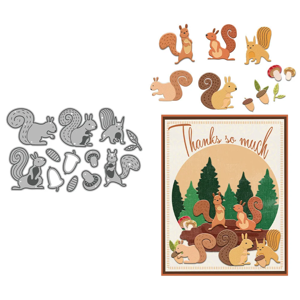 Cute Squirrels Metal Cutting Dies 01 Cute Squirrels Metal Cutting Dies 01