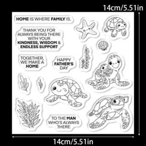 Sumflying Cute Turtle Sea Ocean Clear Stamps Cute Turtle Clear Stamps 02