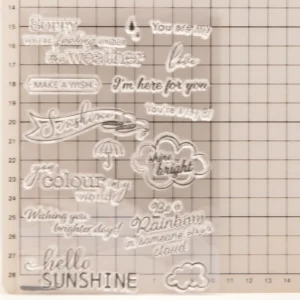 Daily Slogan Letters Clear Stamp Set - size chart | clear stamp