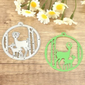 Deer Circle Tags Metal Cutting Dies Side View - 240-DC-2286