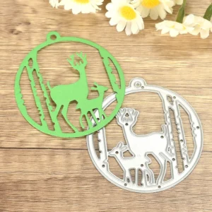 Deer Circle Tags Metal Cutting Dies Back View - 240-DC-2286