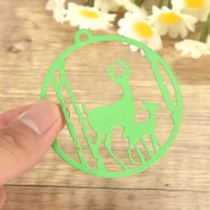 Deer Circle Tags Metal Cutting Dies Usage View - 240-DC-2286