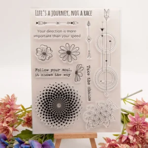 Direction with Flower Spots Stamp Set - detail view | clear stamp