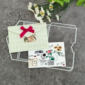 Detail view – Sumflying DIY Envelope Metal Cutting Dies die-cut result on paper