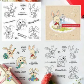 Sumflying Easter Bunny Rabbit Egg Clear Stamps