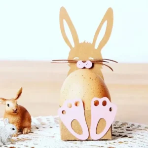 Size chart for Easter Bunny Holder Metal Cutting Dies - dimensions in cm