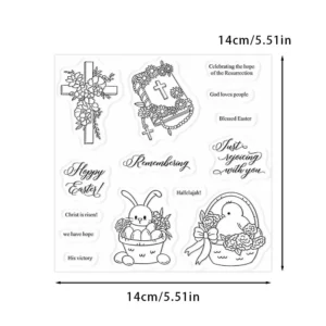 Sumflying Religious Easter Cross Clear Stamps Easter Commemoration Clear Stamps 02