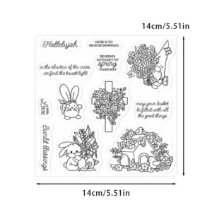 Sumflying Easter Cross Bunny Religious Clear Stamps Easter Elements Clear Stamps 1 02