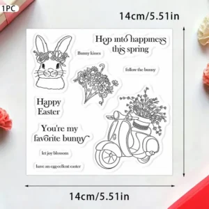 Sumflying Easter Bunny Scooter Clear Stamps Easter Elements Clear Stamps 02