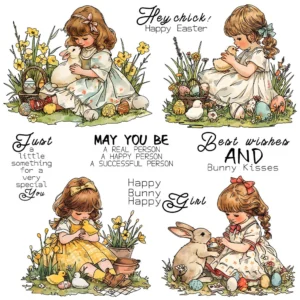 Easter Little Girl Clear Stamps 00