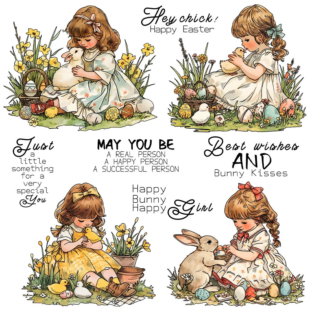 Easter Little Girl Clear Stamps 00 Easter Little Girl Clear Stamps 00